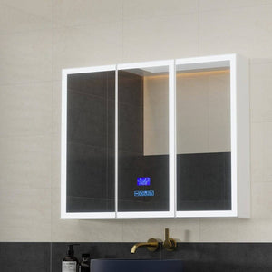 Darrahopens Furniture > Bathroom Bathroom Mirror Wall Cabinet LED Light Vanity Shaving Medicine Storage Organiser