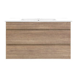 darrahopens Furniture > Bathroom Cefito 900mm Bathroom Vanity Cabinet Wash Basin Unit Sink Storage Wall Mounted Oak White