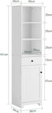 Darrahopens Furniture > Bathroom Tall Bathroom Storage Cabinet 3 Shelves, White