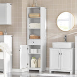 Darrahopens Furniture > Bathroom Tall Bathroom Storage Cabinet 3 Shelves, White