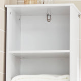 Darrahopens Furniture > Bathroom Tall Bathroom Storage Cabinet 3 Shelves, White