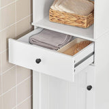 Darrahopens Furniture > Bathroom Tall Bathroom Storage Cabinet 3 Shelves, White