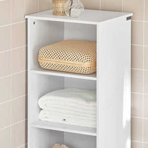 Darrahopens Furniture > Bathroom Tall Bathroom Storage Cabinet 3 Shelves, White