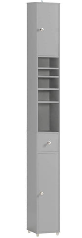 Darrahopens Furniture > Bathroom Tall Bathroom Storage Cupboard Shelves, Grey