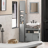 Darrahopens Furniture > Bathroom Tall Bathroom Storage Cupboard Shelves, Grey