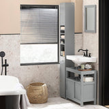 Darrahopens Furniture > Bathroom Tall Bathroom Storage Cupboard Shelves, Grey