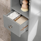 Darrahopens Furniture > Bathroom Tall Bathroom Storage Cupboard Shelves, Grey