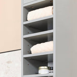 Darrahopens Furniture > Bathroom Tall Bathroom Storage Cupboard Shelves, Grey