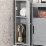 Darrahopens Furniture > Bathroom Tall Bathroom Storage Cupboard Shelves, Grey