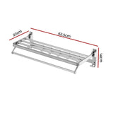 Darrahopens Furniture > Bathroom Towel Rail Rack Holder 4 Bars Wall Mounted Aluminium Foldable Hanging Hook