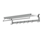 Darrahopens Furniture > Bathroom Towel Rail Rack Holder 4 Bars Wall Mounted Aluminium Foldable Hanging Hook