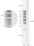 Darrahopens Furniture > Bathroom White Tall Bathroom Cabinet High Storage