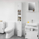 Darrahopens Furniture > Bathroom White Tall Bathroom Cabinet High Storage