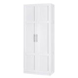 Darrahopens Furniture > Bedroom Artiss 2 Door Wardrobe Bedroom Cupboard Closet Storage Cabinet Organiser White