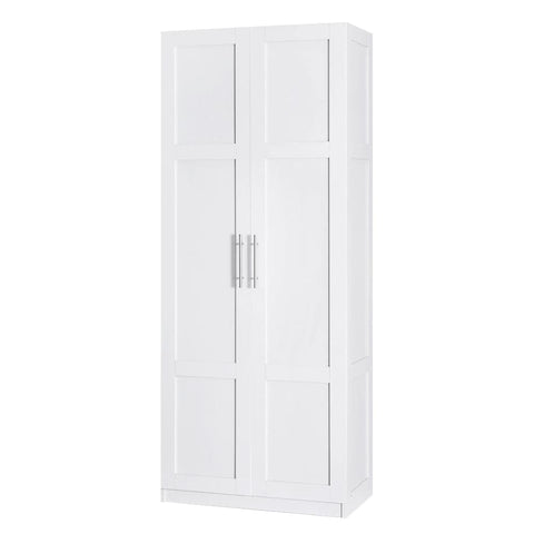 Darrahopens Furniture > Bedroom Artiss 2 Door Wardrobe Bedroom Cupboard Closet Storage Cabinet Organiser White