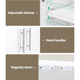 Darrahopens Furniture > Bedroom Artiss 2 Door Wardrobe Bedroom Cupboard Closet Storage Cabinet Organiser White