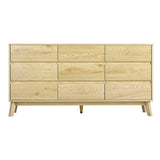 Darrahopens Furniture > Bedroom Artiss 9 Chest of Drawers Cabinet Dresser Table Tallboy Storage Bedroom Oak