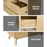 Darrahopens Furniture > Bedroom Artiss 9 Chest of Drawers Cabinet Dresser Table Tallboy Storage Bedroom Oak