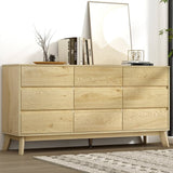 Darrahopens Furniture > Bedroom Artiss 9 Chest of Drawers Cabinet Dresser Table Tallboy Storage Bedroom Oak