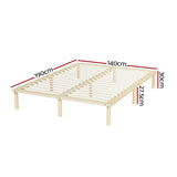 Darrahopens Furniture > Bedroom Artiss Bed Frame Double Size Wooden Base Mattress Platform Timber Pine AMBA