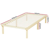 Darrahopens Furniture > Bedroom Artiss Bed Frame King Single Size Wooden Base Mattress Platform Timber Pine AMBA