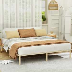 Darrahopens Furniture > Bedroom Artiss Bed Frame King Size Wooden Base Mattress Platform Timber Pine AMBA