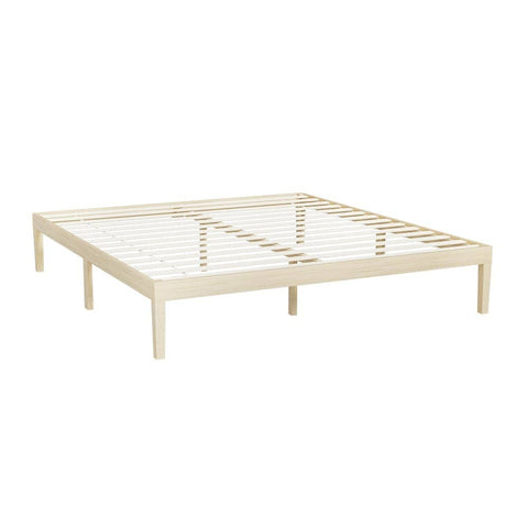 Darrahopens Furniture > Bedroom Artiss Bed Frame King Size Wooden Base Mattress Platform Timber Pine BRUNO