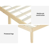 Darrahopens Furniture > Bedroom Artiss Bed Frame King Size Wooden Base Mattress Platform Timber Pine BRUNO