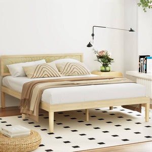 Darrahopens Furniture > Bedroom Artiss Bed Frame Queen Size Wooden Base Mattress Platform Timber Pine YUMI