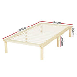 Darrahopens Furniture > Bedroom Artiss Bed Frame Single Size Wooden Base Mattress Platform Timber Pine AMBA