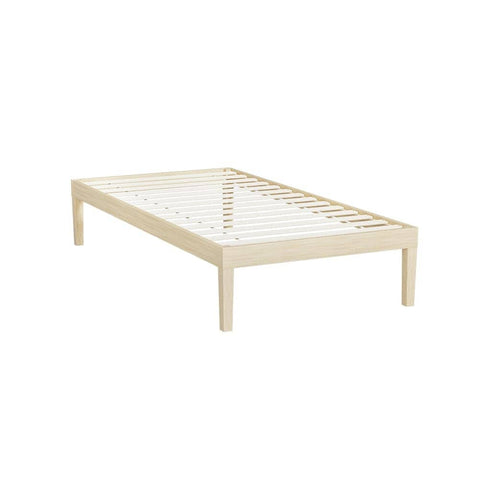 Darrahopens Furniture > Bedroom Artiss Bed Frame Single Size Wooden Base Mattress Platform Timber Pine BRUNO