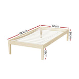 Darrahopens Furniture > Bedroom Artiss Bed Frame Single Size Wooden Base Mattress Platform Timber Pine BRUNO