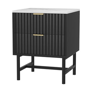 Darrahopens Furniture > Bedroom Artiss Bedside Table 2 Drawers - Black