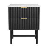 Darrahopens Furniture > Bedroom Artiss Bedside Table 2 Drawers - Black