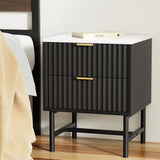 Darrahopens Furniture > Bedroom Artiss Bedside Table 2 Drawers - Black