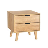 Darrahopens Furniture > Bedroom Artiss Bedside Table 2 Drawers Nightstand Side End Table Storage Cabinet Pine