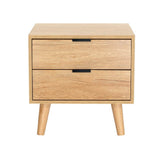 Darrahopens Furniture > Bedroom Artiss Bedside Table 2 Drawers Nightstand Side End Table Storage Cabinet Pine