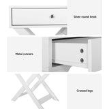 Darrahopens Furniture > Bedroom Artiss Bedside Table Side End Table Drawers Nightstand Bedroom Storage White