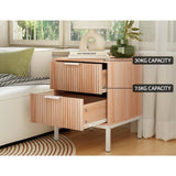 Darrahopens Furniture > Bedroom Artiss Bedside Table Side End Table Shelf Drawers Nightstand Storage Bedroom