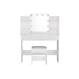 Darrahopens Furniture > Bedroom Artiss Dressing Table LED Makeup Mirror Stool Set 10 Bulbs Vanity Desk White