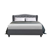 darrahopens Furniture > Bedroom Artiss Pier Bed Frame Fabric - Grey Double