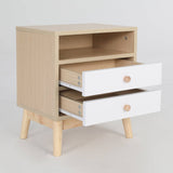 Darrahopens Furniture > Bedroom Bedside Table Side Storage Cabinet Nightstand Bedroom 2 Drawer ANYA OAK