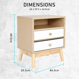 Darrahopens Furniture > Bedroom Bedside Table Side Storage Cabinet Nightstand Bedroom 2 Drawer ANYA OAK