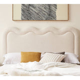 Darrahopens Furniture > Bedroom Demi White Boucle Fabric Bed Head - Double