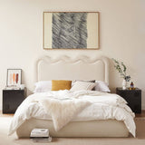 Darrahopens Furniture > Bedroom Demi White Boucle Fabric Bed Head - Double