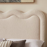 Darrahopens Furniture > Bedroom Demi White Boucle Fabric Bed Head - Double