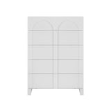 Darrahopens Furniture > Bedroom Dome White 5 Chest of Drawers