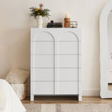 Darrahopens Furniture > Bedroom Dome White 5 Chest of Drawers