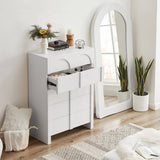 Darrahopens Furniture > Bedroom Dome White 5 Chest of Drawers