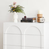 Darrahopens Furniture > Bedroom Dome White 5 Chest of Drawers